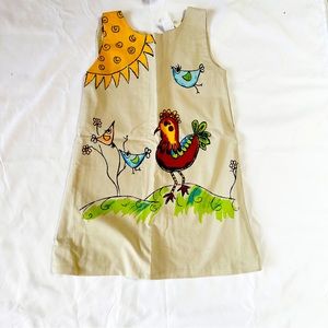 Bind Kids Painted Dress with Rooster Size 6